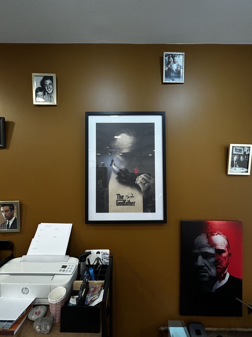 Le mur d'affiches The Godfather du salon