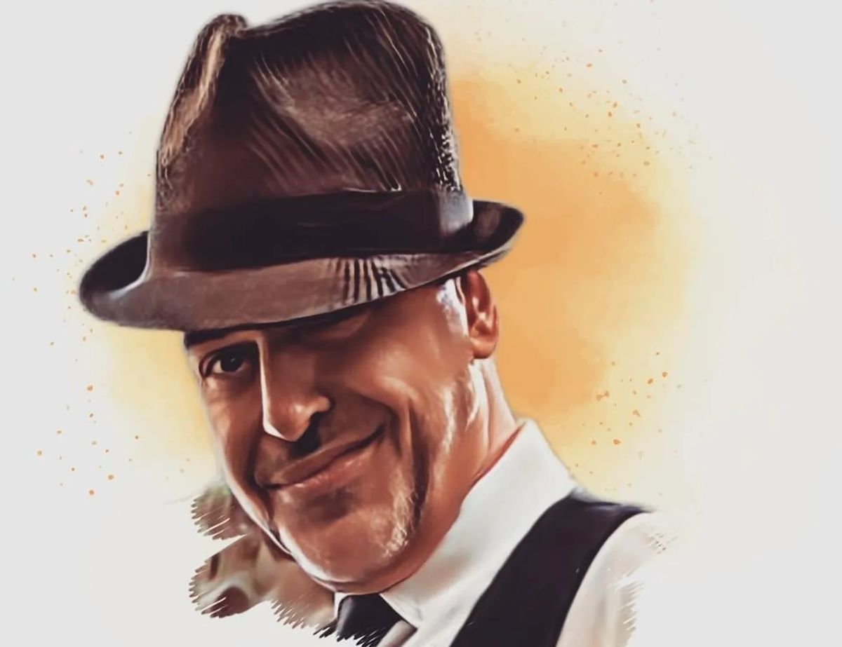 Portrait illustré du barbier au chapeau